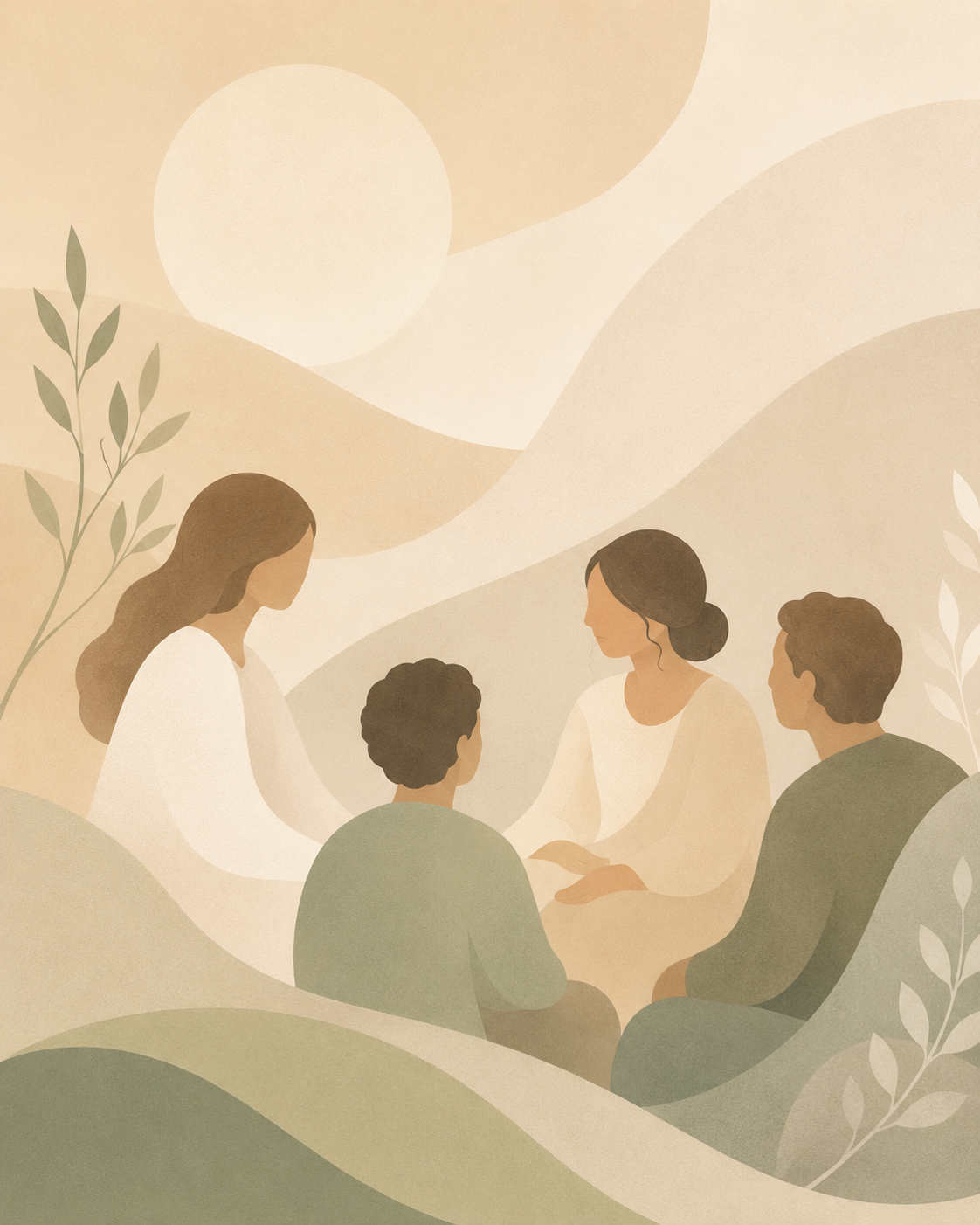 Rahulik illustratsioon perest vestlemas